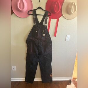 Been through the ringer, black carhartt overalls 42x32